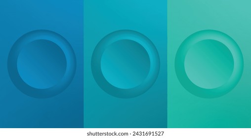 Conjunto de abstracto 3d beige, diseño de marco de círculo de color diferente para producto cosmético. Colección de fondo geométrico de color de moda con espacio de copia. Vista superior. Vector EPS10