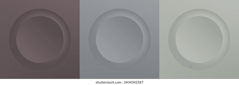Set von abstrakten 3D beige, verschiedene Farbe Kreis Rahmen Design für kosmetische Produkt. Sammlung von trendigen Farbe geometrischen Hintergrund mit Kopierraum. Szene von oben anzeigen. Vektor EPS10