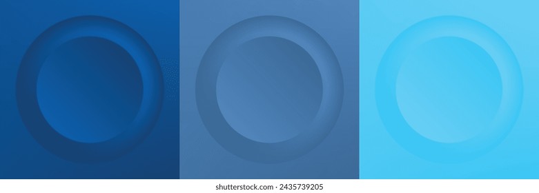 Set of abstract 3d beige, different color circle frame design for cosmetic product. Collection of trendy color geometric background with copy space. Top view scene. Vector EPS10