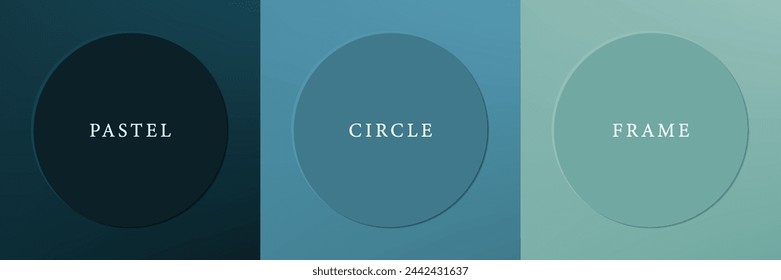 Set of abstract 3d beige, different color circle frame design for cosmetic product. Collection of trendy color geometric background with copy space. Top view scene. Vector EPS10