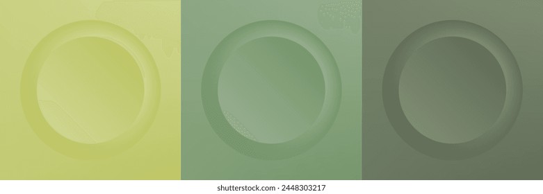 Conjunto de abstracto 3d beige, diseño de marco de círculo de color diferente para producto cosmético. Colección de fondo geométrico de color de moda con espacio de copia. Vista superior. Vector EPS10