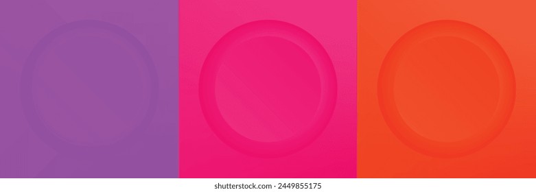 Conjunto de abstracto 3d beige, diseño de marco de círculo de color diferente para producto cosmético. Colección de fondo geométrico de color de moda con espacio de copia. Vista superior. Vector EPS10