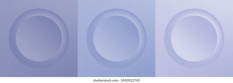 Set von abstrakten 3D beige, verschiedene Farbe Kreis Rahmen Design für kosmetische Produkt. Kollektion von trendigem farbgeometrischem Hintergrund mit Kopierraum. Szene von oben anzeigen. Vektorgrafik EPS10