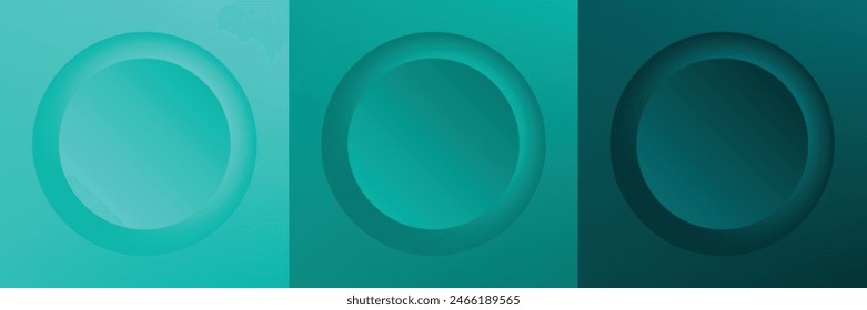 Set of abstract 3d beige, different color circle frame design for cosmetic product. Collection of trendy color geometric background with copy space. Top view scene. Vector EPS10