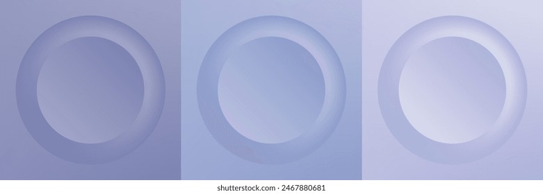 Conjunto de abstracto 3d beige, diseño de marco de círculo de color diferente para producto cosmético. Colección de fondo geométrico de color de moda con espacio de copia. Vista superior. Vector EPS10