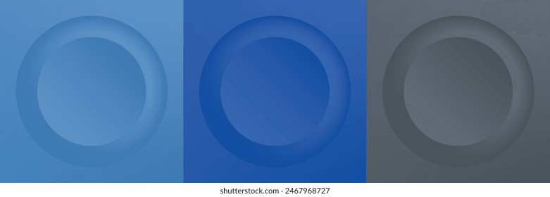 Conjunto de abstracto 3d beige, diseño de marco de círculo de color diferente para producto cosmético. Colección de fondo geométrico de color de moda con espacio de copia. Vista superior. Vector EPS10