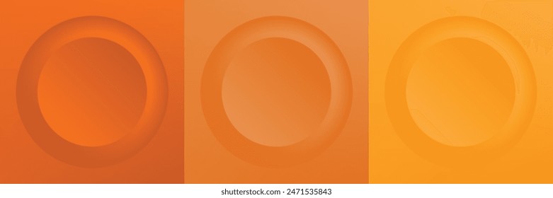 Conjunto de abstracto 3d beige, diseño de marco de círculo de color diferente para producto cosmético. Colección de fondo geométrico de color de moda con espacio de copia. Vista superior. Vector EPS10