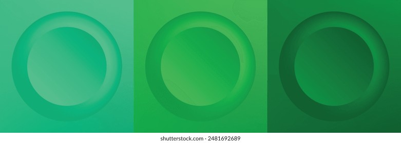 Conjunto de abstracto 3d beige, diseño de marco de círculo de color diferente para producto cosmético. Colección de fondo geométrico de color de moda con espacio de copia. Vista superior. Vector EPS10