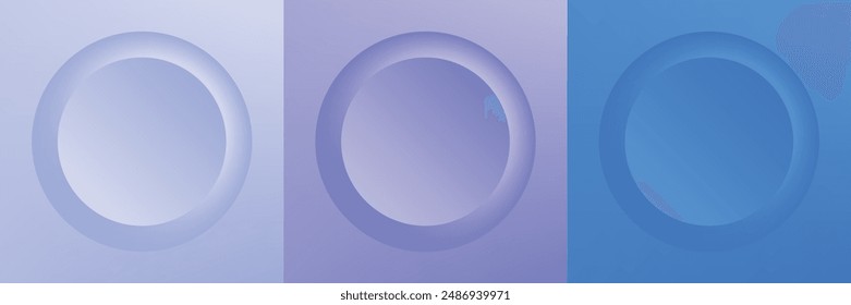 Set of abstract 3d beige, different color circle frame design for cosmetic product. Collection of trendy color geometric background with copy space. Top view scene. Vector EPS10