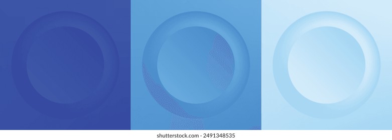 Set of abstract 3d beige, different color circle frame design for cosmetic product. Collection of trendy color geometric background with copy space. Top view scene. Vector EPS10