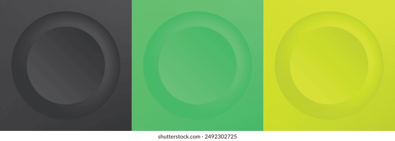 Conjunto de abstracto 3d beige, diseño de marco de círculo de color diferente para producto cosmético. Colección de fondo geométrico de color de moda con espacio de copia. Vista superior. Vector EPS10