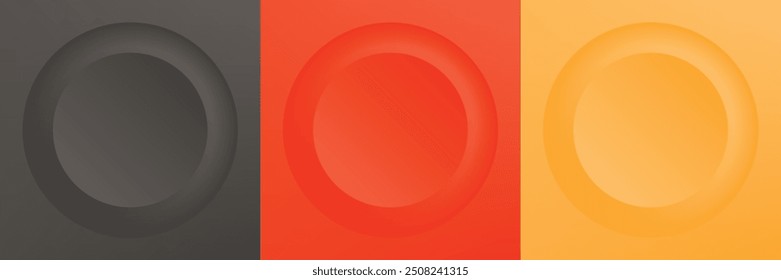Conjunto de 3d beige abstracto, diseño de marco de círculo de color diferente para el producto cosmético. Colección de fondo geométrico de color de moda con espacio de copia. Escena de vista superior. Vector EPS10