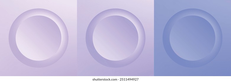 Conjunto de abstrato 3d bege, design de quadro de círculo de cor diferente para produto cosmético. Coleção de fundo geométrico de cores da moda com espaço de cópia. Vista superior. Vetor EPS10