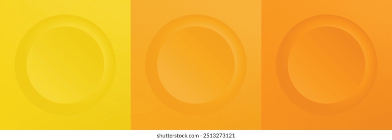 Set aus abstraktem 3D-Beige, verschiedene Farbe Kreis Rahmen Design für Kosmetik-Produkt. Sammlung von trendigen Farbe geometrischen Hintergrund mit Kopienraum. Draufsicht. Vektor-EPS10