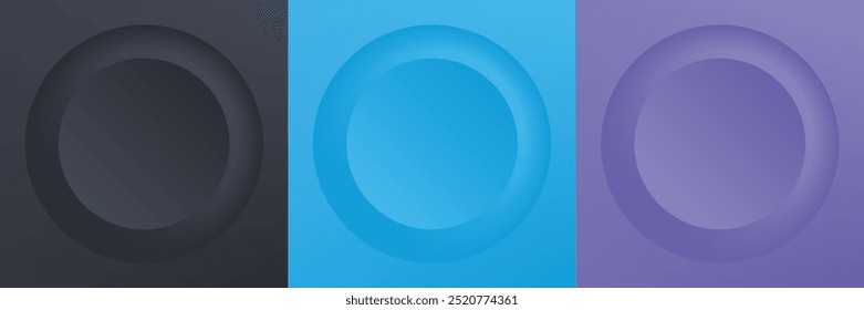 Conjunto de 3d beige abstracto, diseño de marco de círculo de color diferente para el producto cosmético. Colección de fondo geométrico de color de moda con espacio de copia. Escena de vista superior. Vector EPS10