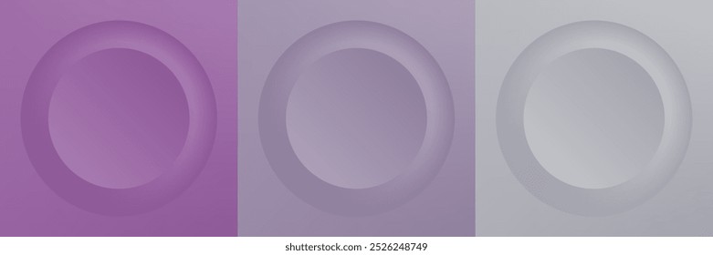 Conjunto de abstrato 3d bege, design de quadro de círculo de cor diferente para produto cosmético. Coleção de fundo geométrico de cores da moda com espaço de cópia. Vista superior. Vetor EPS10