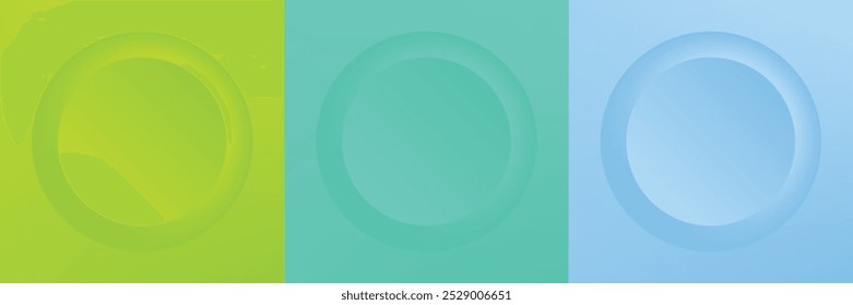 Set of abstract 3d beige, different color circle frame design for cosmetic product. Collection of trendy color geometric background with copy space. Top view scene. Vector EPS10