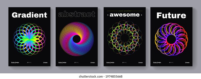 Set of abstract 3d colorful shapes. Modern geometric poster. Futuristic design cover vector design.