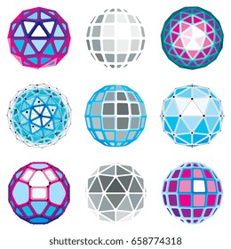 Set Abstract 3d Faceted Figures Connected Stock Vector (Royalty Free ...