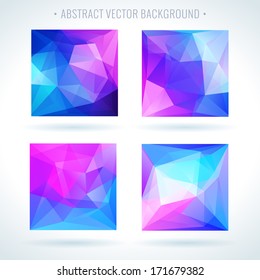 Satz abstrakter, geometrischer, bunter Dreieck-Vektorhintergrund