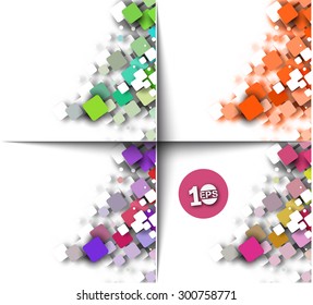 Set of Abstract 3D Geometrical Mosaic Design Backgrounds vector.