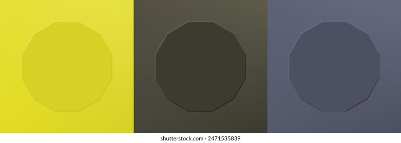 Conjunto de diseño abstracto del marco del hexágono 3d para el producto cosmético. Colección de fondo geométrico mínimo con espacio de copia. Vista superior. Vector EPS10