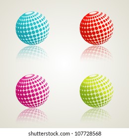 A set of abstract 3d icons. Vector illustration. Eps10.