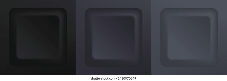 Conjunto de diseño abstracto de borde cuadrado de lujo 3D. Colección de escena geométrica para productos cosméticos. Elementos para el diseño. Vista superior de podio o pedestal. Vector EPS10.