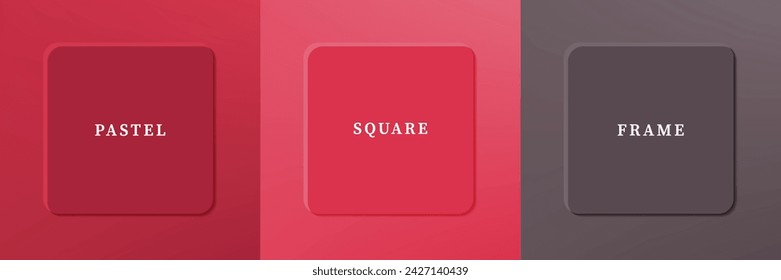 Conjunto de diseño de borde de marco cuadrado de lujo 3D abstracto. Colección de escena geométrica para producto cosmético. Elementos para el diseño. Vista superior del podio o pedestal. Vector EPS10.