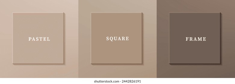 Set von abstrakten 3D luxuriösen quadratischen Rahmen Rand Design. Sammlung der geometrischen Szene für kosmetische Produkte. Elemente für Design. Draufsicht auf Podium oder Podest. EPS10-Vektor.