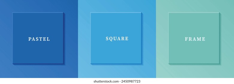 Set of abstract 3D luxry square frame border design. Collection of geometric scene for cosmetic product. Elements for design. Top view of podium or pedestal. EPS10 vector.