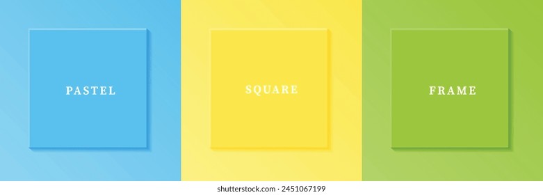 Conjunto de diseño de borde de marco cuadrado de lujo 3D abstracto. Colección de escenas geométricas para productos cosméticos. Elementos para el diseño. Vista superior del podio o pedestal. VECTOR EPS10.