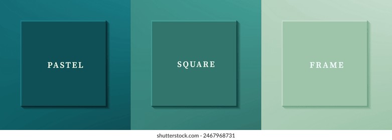 Conjunto de diseño de borde de marco cuadrado de lujo 3D abstracto. Colección de escenas geométricas para productos cosméticos. Elementos para el diseño. Vista superior del podio o pedestal. VECTOR EPS10.