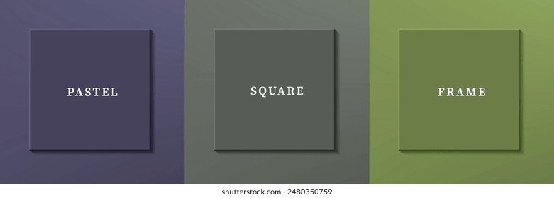 Set von abstrakten 3D luxuriösen quadratischen Rahmen Rand Design. Kollektion einer geometrischen Szene für ein kosmetisches Produkt. Elemente für Design. Draufsicht auf Podium oder Podest. EPS10-Vektorgrafik.