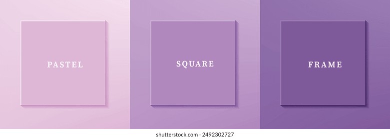 Conjunto de diseño de borde de marco cuadrado de lujo 3D abstracto. Colección de escenas geométricas para productos cosméticos. Elementos para el diseño. Vista superior del podio o pedestal. VECTOR EPS10.
