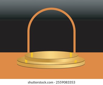 Set of abstract 3D room with white, dark red and black realistic steps cylinder pedestal podium. Vector rendering geometric forms design. Minimal scene. shadow. Stage showcase, Mockup product display