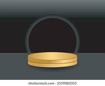 Set of abstract 3D room with white, dark red and black realistic steps cylinder pedestal podium. Vector rendering geometric forms design. Minimal scene. shadow. Stage showcase, Mockup product display