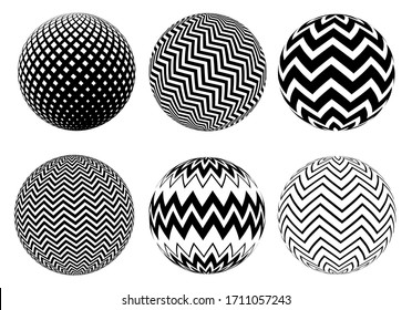Set of abstract 3d spehers design.