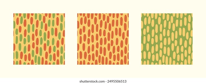 Set of abstract 70's style seamless patterns. 