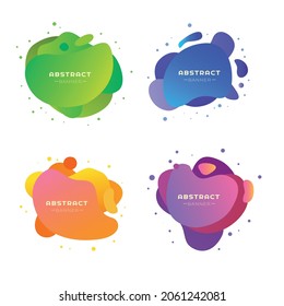 A set of abstract advertising banners with a rounded shape. Vector illustration.