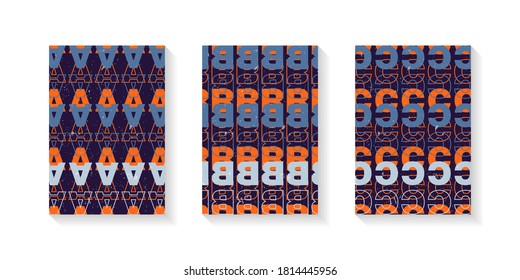 Set of abstract alphabet background retro style isolated. Vector