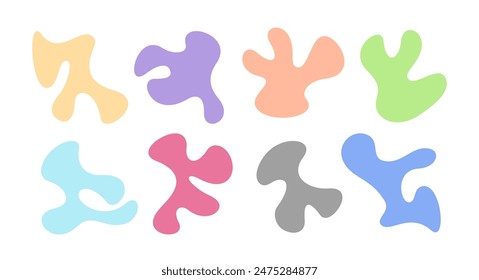 Set of abstract amoeba shapes. Vector liquid shape - decoration elements.