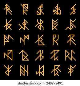Set of abstract ancient runes.