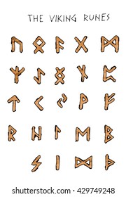 Set of abstract ancient runes. Vector stock illustration