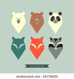 Set of abstract animals