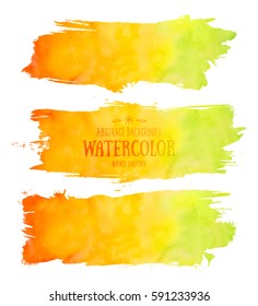 Conjunto de fondos abstractos de la acuarela. Manchas de color agua dibujadas a mano, salpicaduras y gotas. Textura vectorial colorida hecha a mano