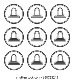 Set of abstract arch silhouette. Arch icon.