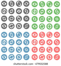 Set of abstract arrow icons. Activity arrows. Rotation.