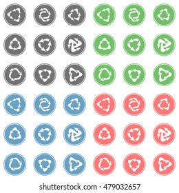 Set of abstract arrow icons. Activity arrows. Rotation.