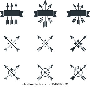 Set of abstract arrows symbols